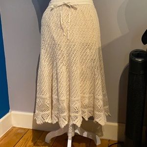 100% Cotton lined crochet skirt
